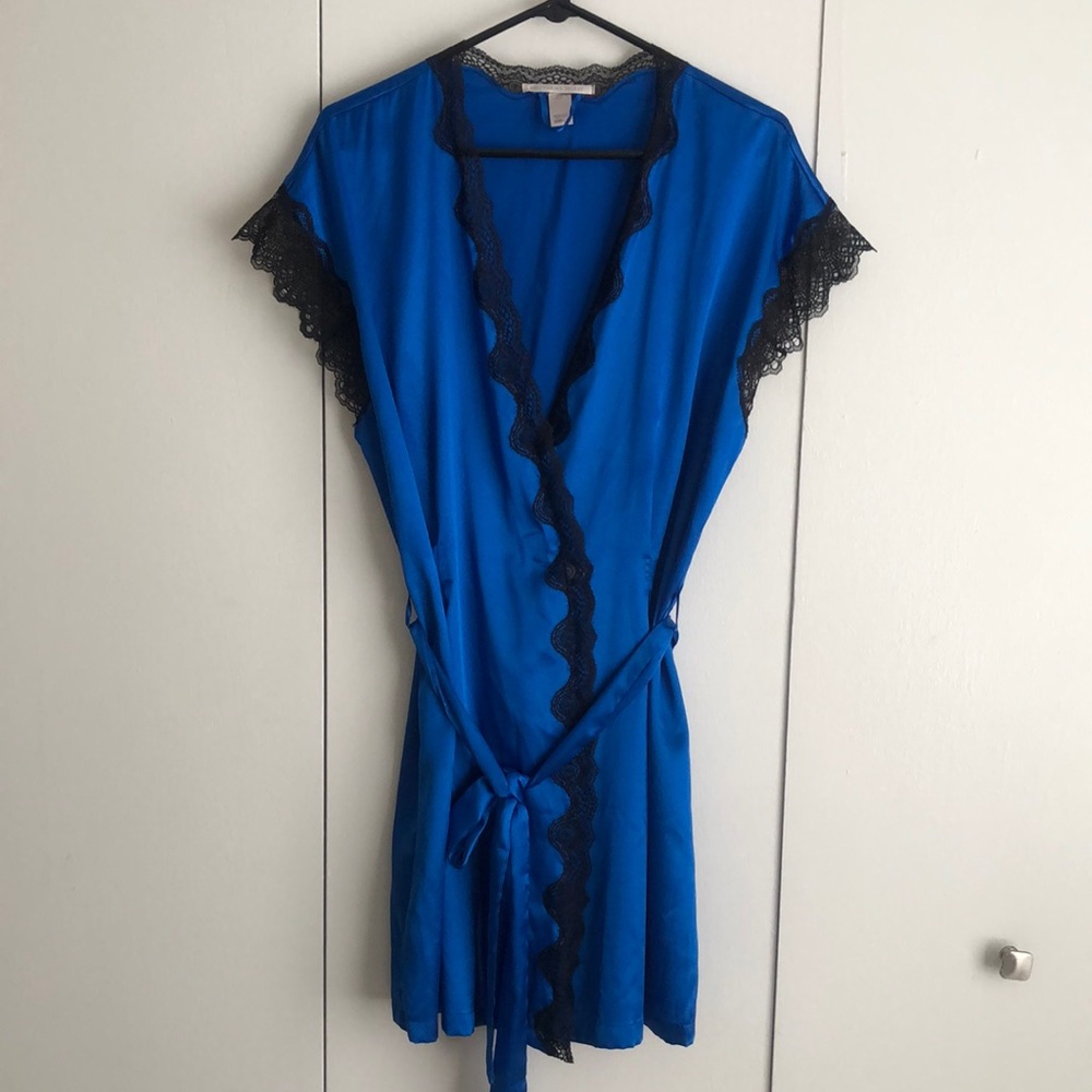 Victoria’s Secret Silky Robe with Lace Trim